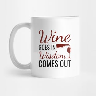 Wine Goes In Wisdom Comes Out Mug